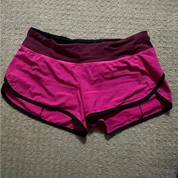 lululemon athletica Pink and Burgundy Athletic Shorts - Picture 1 of 4